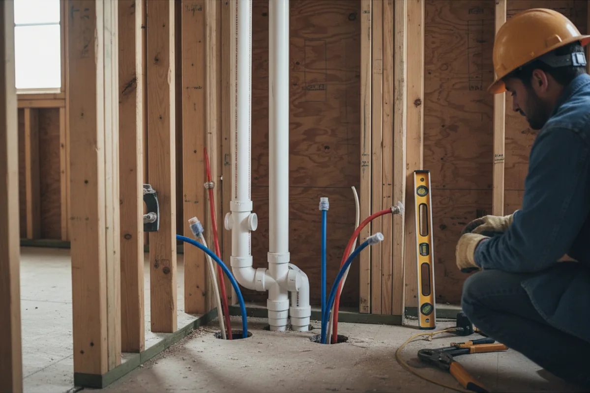 Drain and supply rough-in during Garbage Disposal Repair in Davisburg