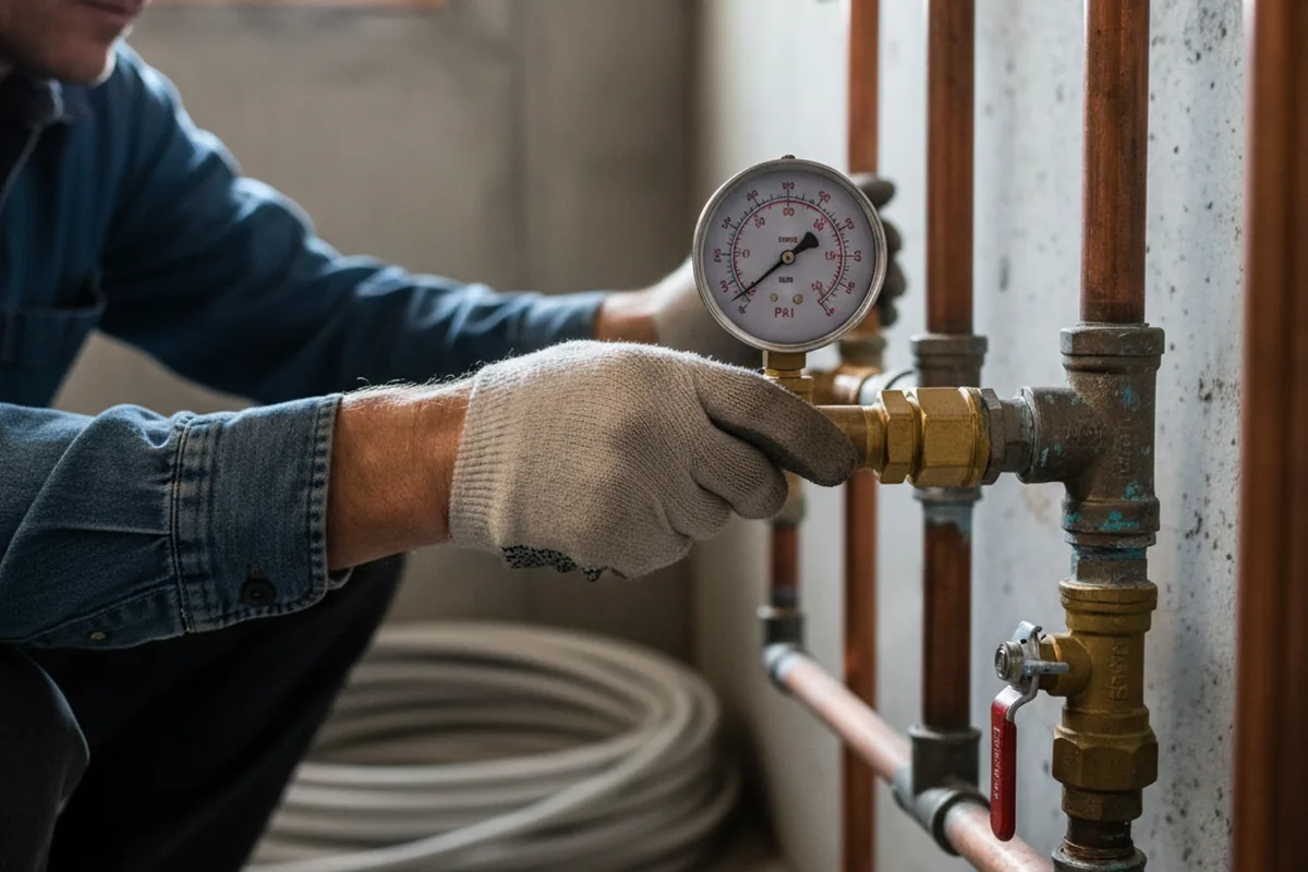 Pressure testing a repaired line during Water Line Repair in Davisburg