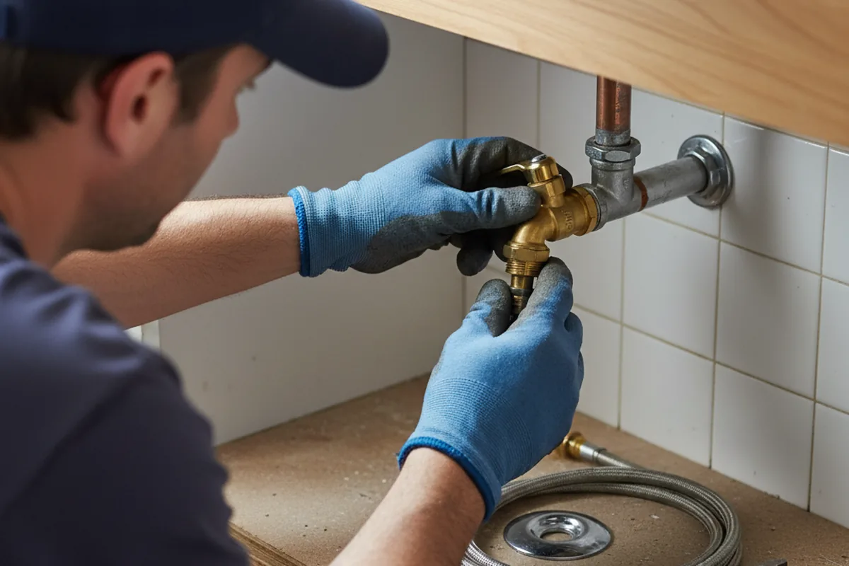 Shutoff valve and fitting work during Burst Pipe Repair in Davisburg